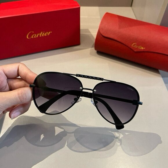 Cartier Oval Metal Frame Sunglasses - Picture 1 of 7